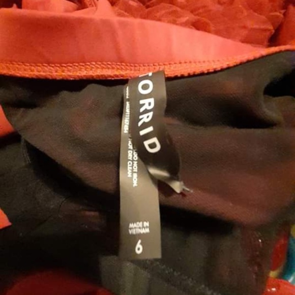 Torrid Red Polka Dot Mesh Peplum One Piece Swim - Picture 3 of 4